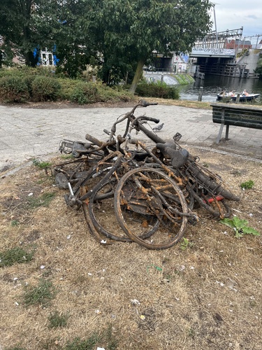 Kunst spontaan ontstaan: Fiets installatie