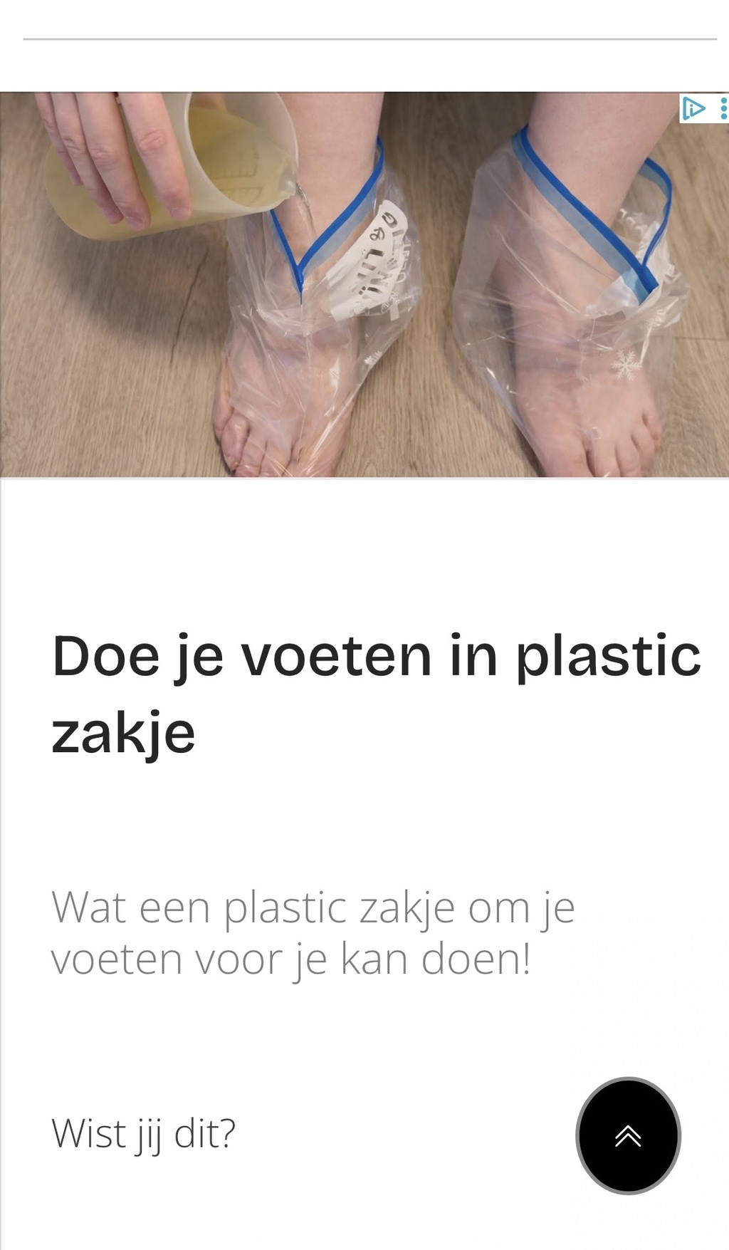 Doe je voeten in plastic zakje